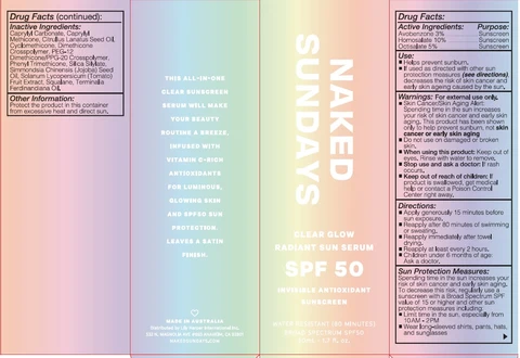 CLEAR GLOW RADIANT SUN SERUMSPF50 packaging