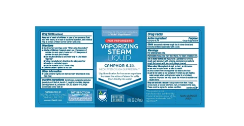 Rite Aid Pharmacy congestion relief vaporizing steam packaging