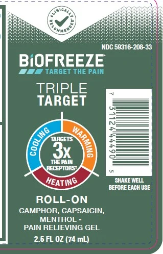 BiofreezeTriple Target Roll-On 포장