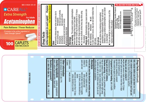 CareALL Acetaminophen Extra Strength 포장