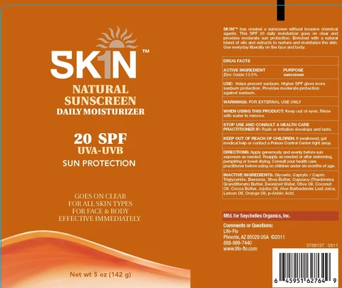 SK1N NATURAL SUNSCREEN SPF 20 포장