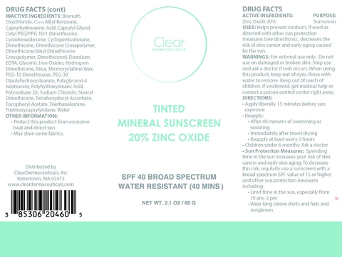 Tinted Mineral Sunscreen 20% Zinc Oxide packaging