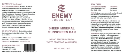 Sheer Mineral Sunscreen Bar 포장