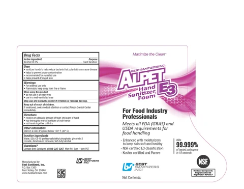 ALPET E3 HAND SANITIZER FOAM 포장