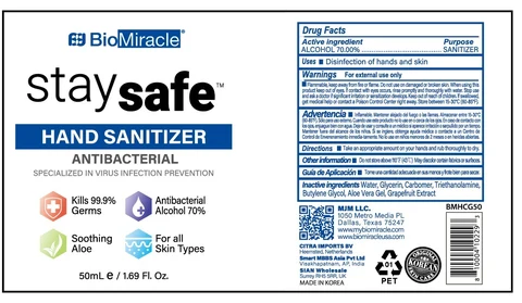 BioMiracle staysafe HAND SANITIZER 포장