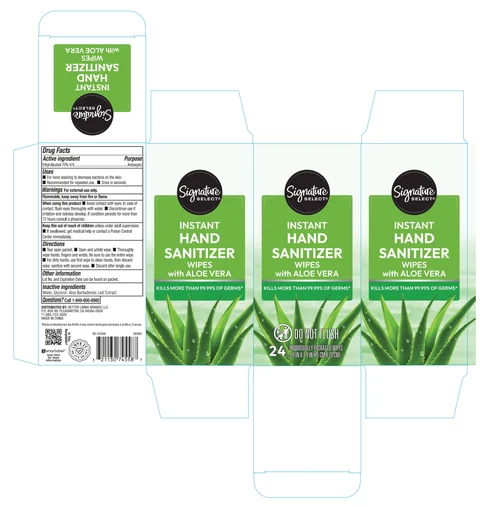 Signature Select Instant Hand Sanitizer Wipes with Aloe Vera 포장