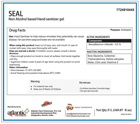 SEAL Non Alcohol based Hand Sanitizer 포장
