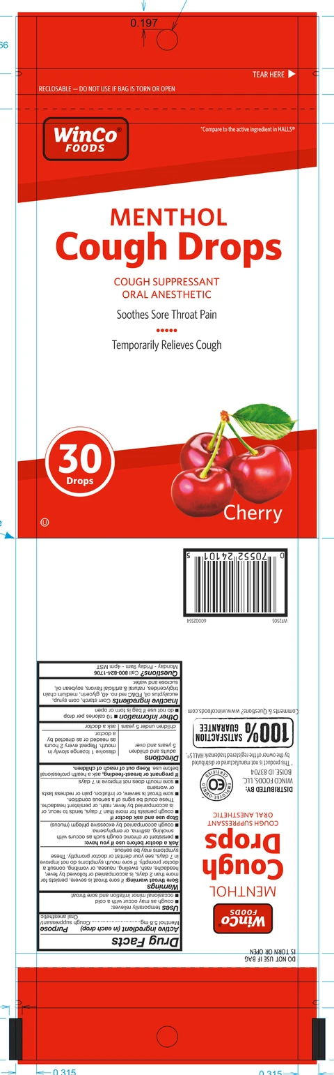 cherry cough drops packaging