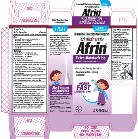 Children Afrin Extra Moisturizing Stuffy Nose Pump MistStuffy Nose Pump Mist packaging