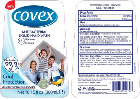 Covex Antibacterial Liquid Hand Wash Cool Protection 포장