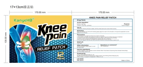 Knee Pain Relief Patch packaging
