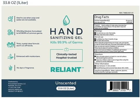 RELIANT Hand Sanitizing Gel 포장