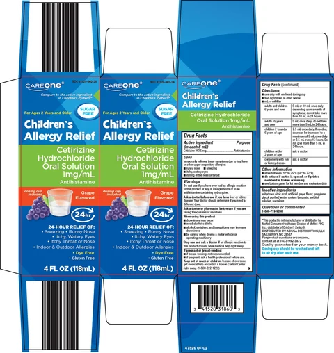careone childrens allergy relief 포장