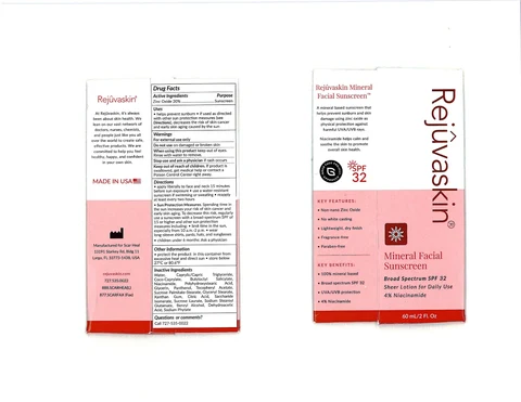Rejuvaskin Mineral Facial Sunscreen SPF 32 Sheer 포장