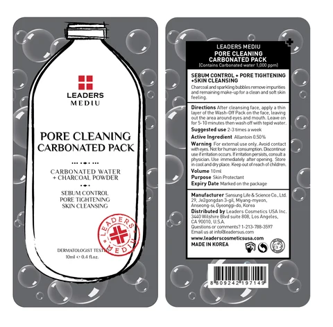 Leaders Mediu Pore Cleaning Carbonated Pack packaging