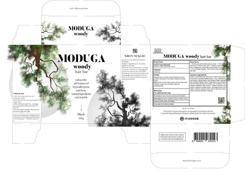 MODUGA woody hair bar packaging