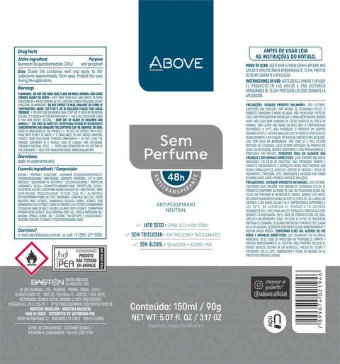 Antiperspirant Above Sem Perfume 포장