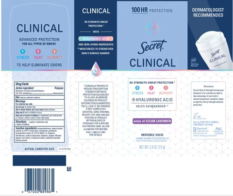 Secret Clinical Invisible Clean Lavender 포장