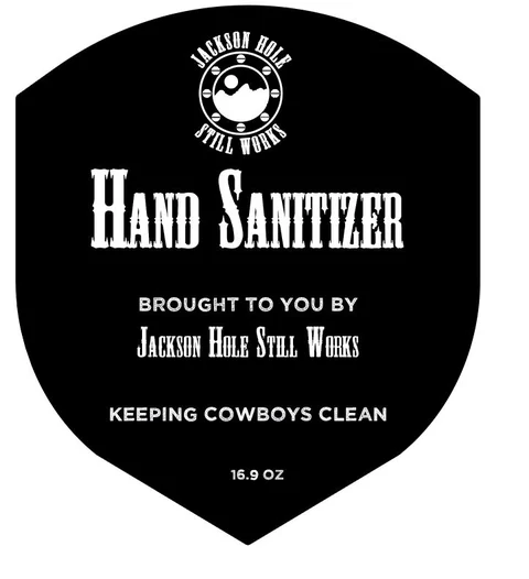 Jackson Hole Still Works Hand Sanitizer packaging