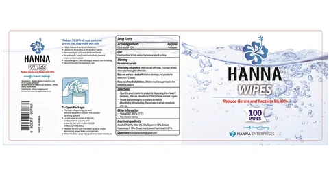HANNA WIPES 100 WIPES 포장