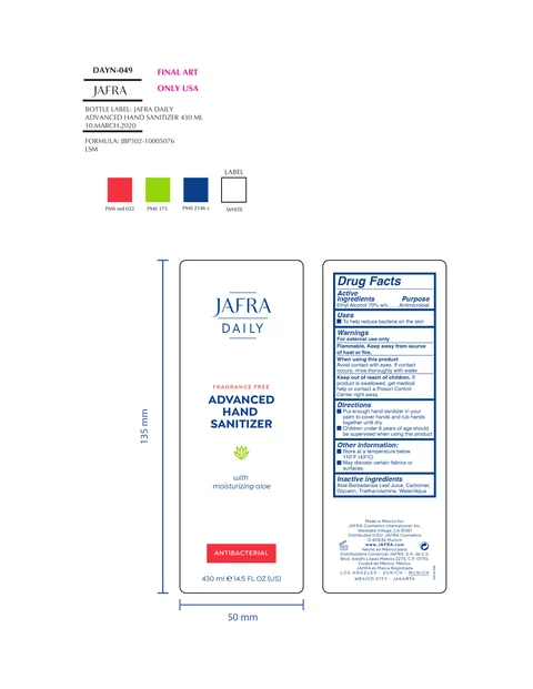 Jafra Daily Advanced Hand Sanitizer packaging