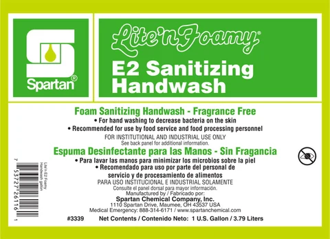 Lite nFoamy E2 Sanitizing Handwash packaging