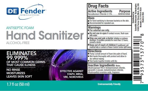 DEFENDER Antiseptic Foam Hand Sanitizer Alcohol-Free 포장