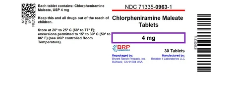 Chlorpheniramine Maleate 4 mg packaging