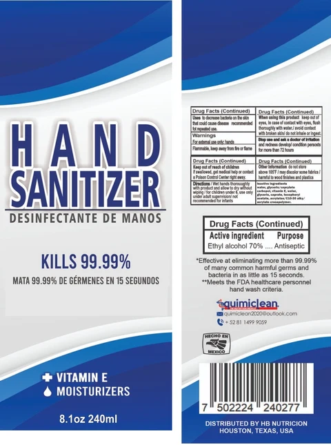 Hand Sanitizer packaging