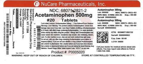 Acetaminophen 포장