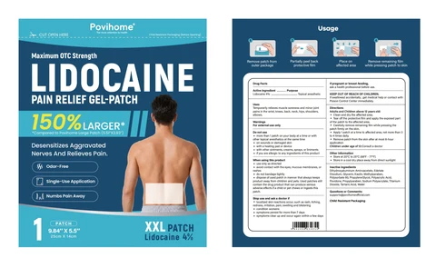 Lidocaine Pain Relief Gel -Patch packaging