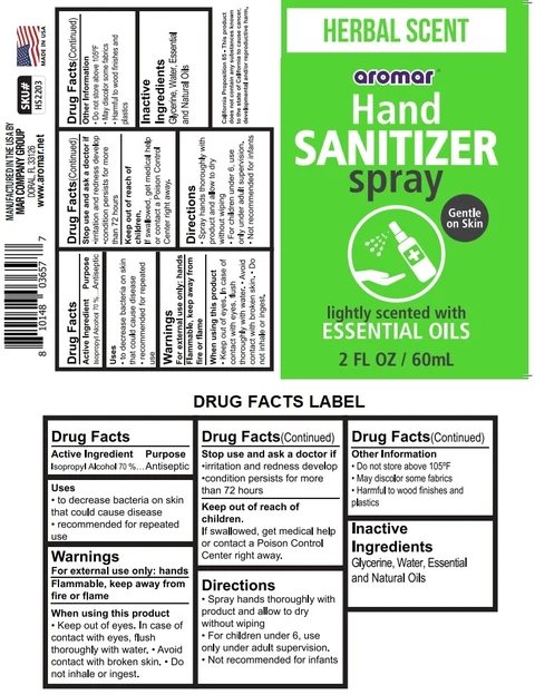 Herbal Scent Aromar Hand Sanitizer 포장