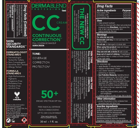 Dermablend Professional CC Continuous Correction Full Coverage Makeup Broad Spectrum SPF 50 Plus Sunscreen 포장