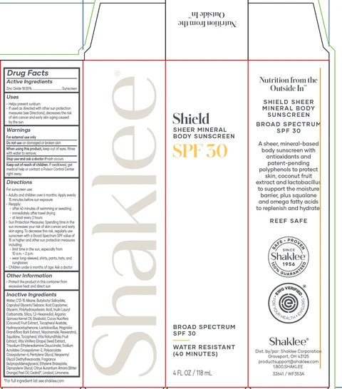 Shaklee Shield Sheer Mineral Body Sunscreen SPF 30 포장