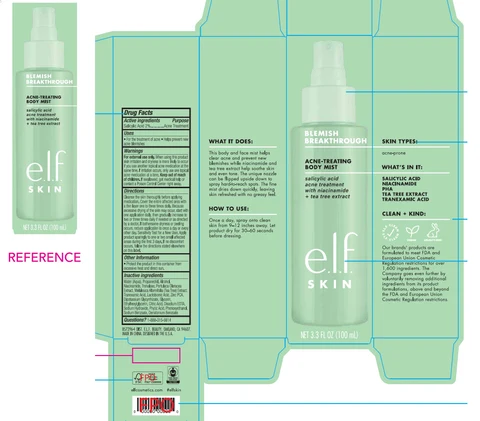 e.l.f Skin Acne-Treating Body Mist packaging