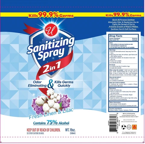 UNIVERSAL SANITIZING FRESH LINEN AND LILAC 포장