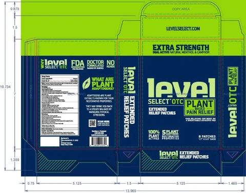 Level Select Menthol Camphor Patch packaging