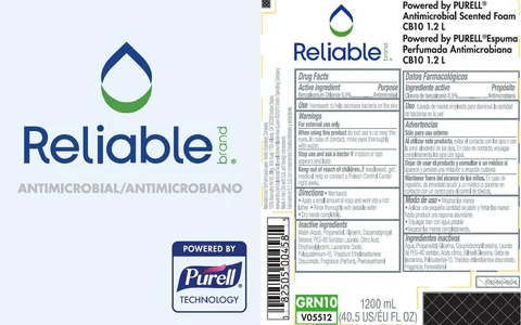Reliable Brand Powered by PURELL Antimicrobial Scented Foam CB10 1.2L 포장