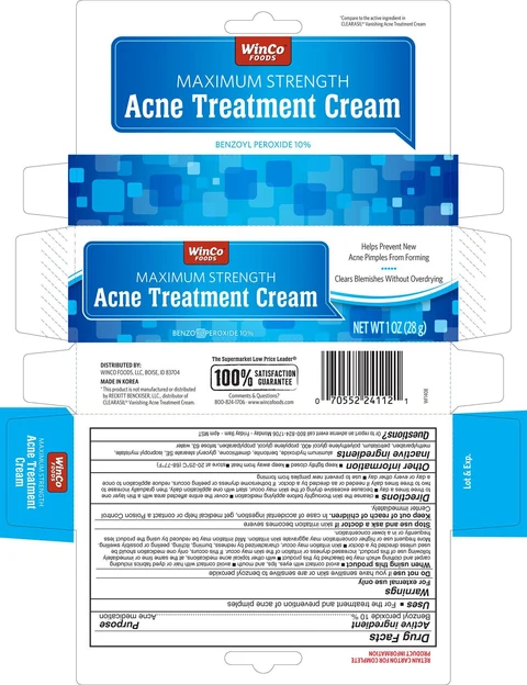 WinCo Foods Maximum Strength Acne Treatment packaging