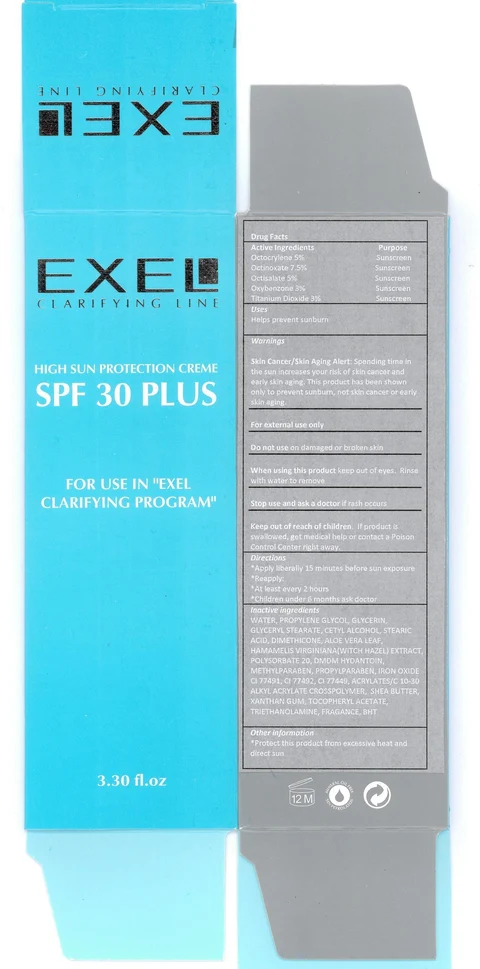 Sun Protection Creme SPF 30 PLUSExel Clarifying Line 포장