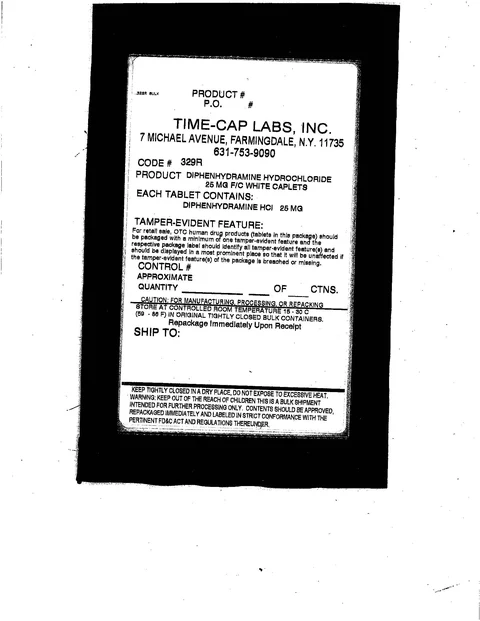 DIPHENHYDRAMINE HYDROCHLORIDE 포장