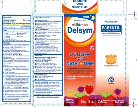 Childrens DelsymCough Plus Cold Night Time packaging