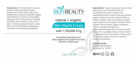 Retinol plus AHA Cream packaging