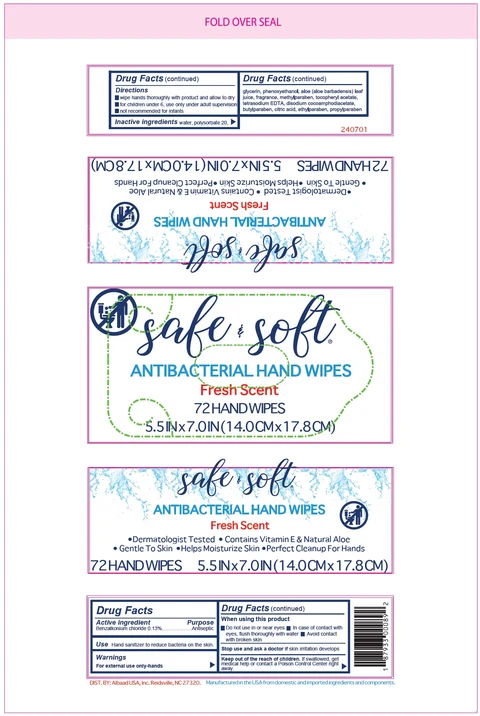 Safe and Soft Antibacterial Hand Wipes 포장