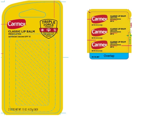Carmex Classic Lip Balm Medicated SPF15 Triple Force Formula 포장