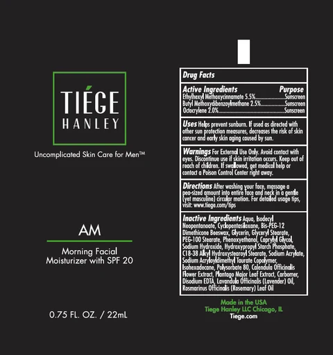 Tiege Hanley AM Morning Facial Moisturizer with SPF20 packaging