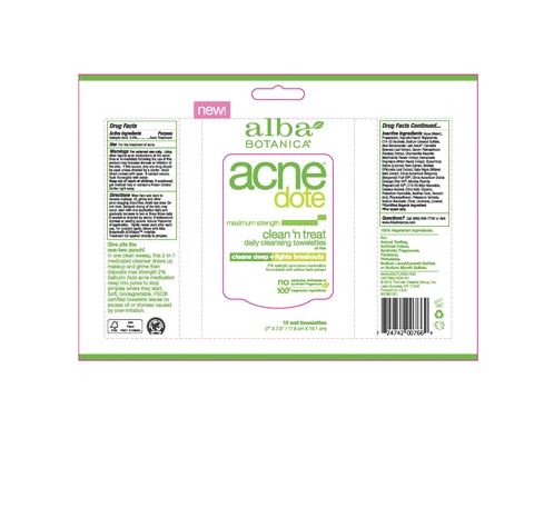 Alba Acnedote Clean Treat Cleansing Towelette 포장