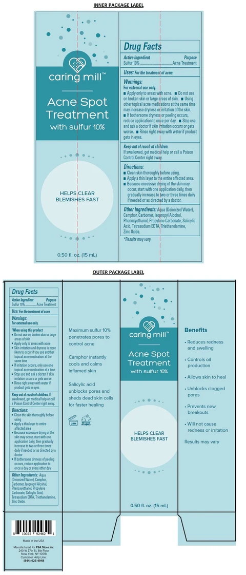 caring mill Acne Spot Treatment packaging