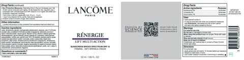 Lancome Paris Renergie Lift MultiAction Sunscreen Broad Spectrum SPF 15 Firming AntiWrinkle packaging