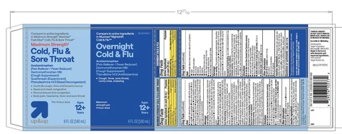Target Maximum Strength Cold Flu and Sore Throat Overnight Cold and Flu packaging